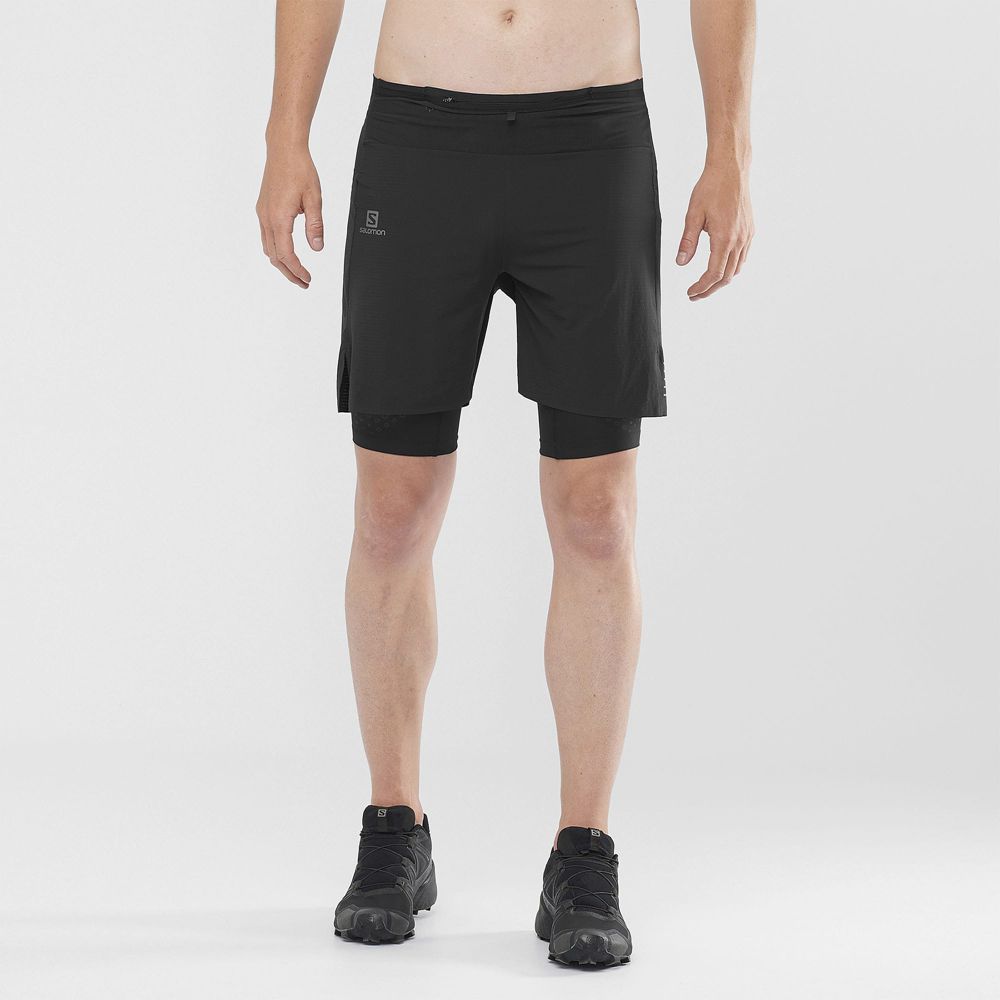 SALOMON EXO MOTION TW.SKIN SHRT M Philippines - Men's Shorts - Black | 239514-HCU